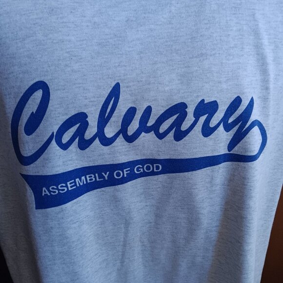 XL Vintage Single Stitch T-shirt Church Calvary Assembly God" USA 1990's Gray - Picture 2 of 5